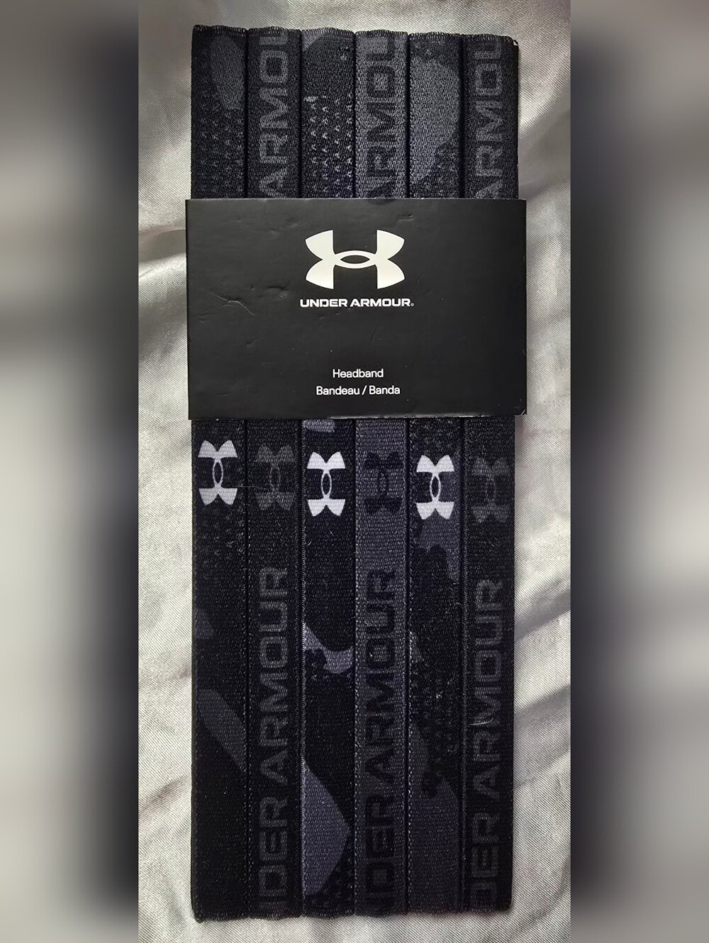 NWT Set Of 6 Womens Under Armour Black Elastic Headbands